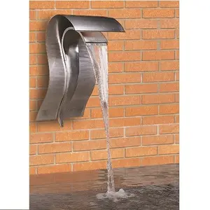 Grifo de boquilla de hoja de agua para piscina montado en la pared, bañera de masaje de acero inoxidable 304, cascada