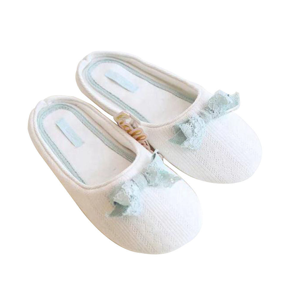 Новые Небольшие домашние тапочки с кружевным бантом, Нескользящие шлепанцы для пола