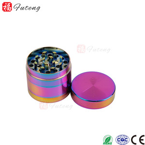 Wholesale Futeng Colorful 4 Parts 44mm Customized Logo <strong>Herb</strong> Tobacco <strong>Grinder</strong> <strong>Herb</strong> Mill - Product Image 2