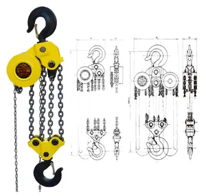 Pekerjaan Konstruksi 10 Ton 10000 Kg HSZ Manual Chain Block Tangan Chain Hoist