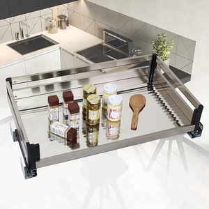 Accessoires pour armoires de cuisine en acier inoxydable, panier coulissant en fil métallique, paniers de rangement pour tiroirs de cuisine à fermeture douce, ancien placard - Product Image 4