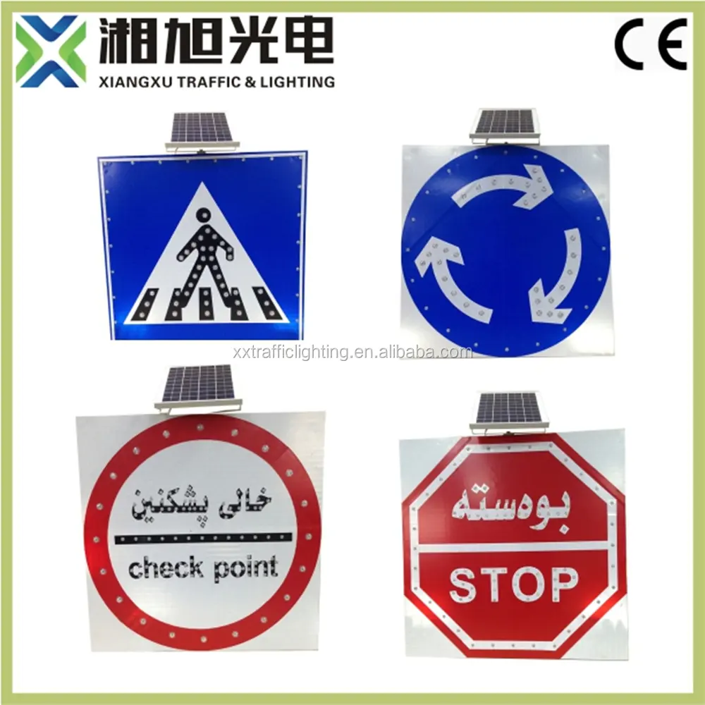 Solar Powered led traffic safety road symbols signs