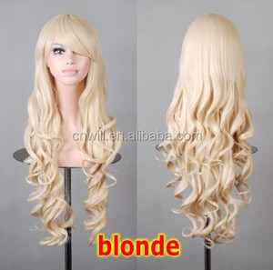 Peluca de <span class=keywords><strong>Cosplay</strong></span> Larga y Ondulada de <span class=keywords><strong>Anime</strong></span>, Plateada/Gris/Roja, Económica, Cabello Sintético, Peluca Peruca para Mujer, 80 cm - Product Image 3