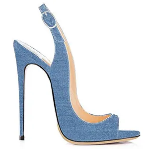 Chaussures Femmes Talons Ladies Office Business Women Open Toe Slip on Slingback Pumps sandali con tacco a spillo <span class=keywords><strong>scarpe</strong></span> con tacco alto - Product Image 1