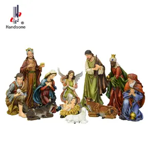 2023 nuovo regalo artigianale in resina multiuso a sublimazione Set di presepe natalizio in poliresina cattolica di grandi dimensioni da 30 pollici