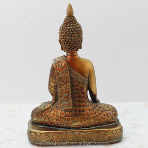 Estatua de Buda <span class=keywords><strong>Zen</strong></span> Sentado de Estilo Tailandés Antiguo en Bronce Dorado, Fabricada a Medida en Resina, Venta al por Mayor - Product Image 5