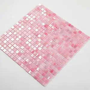 Soulscrafts rosa de vidrio cuadrado mosaico para piscina