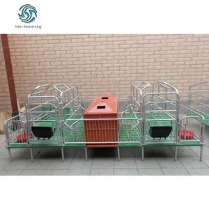 Customized Hot Dip Galvanizing Double Free Stall Farrowing Crates for Pig