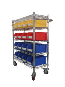 Bonne qualité fil étagères mobile chariot avec cueillette des bacs pour <span class=keywords><strong>vente</strong></span> - Product Image 2
