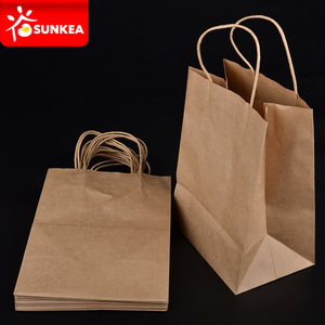 <strong>Patch</strong> <strong>Handle</strong> Kraft Paper Food Carrying <strong>Bag</strong> - Product Image 4