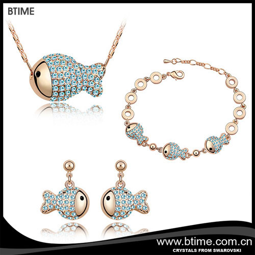 Высокое Качество Полный Горный Хрусталь Золотая Рыбка Принцесса Конструкции Ювелирных Изделий Навального Оптового