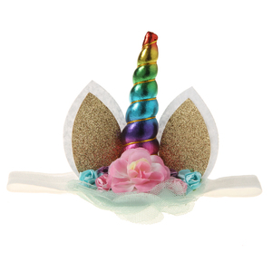 2018 nueva <span class=keywords><strong>moda</strong></span> unicornio Diadema con orejas grandes para bebé niña de <span class=keywords><strong>fiesta</strong></span> de navidad - Product Image 6