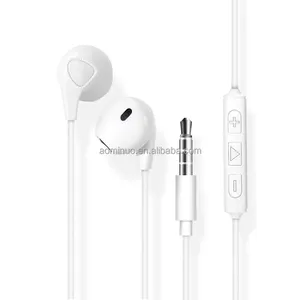 Yüksek ses kalitesi kulaklık kablolu 3.5mm Mic ile 1.1M kulak içi Stereo iphone kulaklığı 4/5/6 için samsung sony, hua wei vb