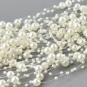 Chaîne de perles de 60 mètres par rouleau, garniture de perles, appliques de perles, chaîne de perles pour guirlande de mariage, décoration de fête - Product Image 3