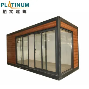 玻璃墙小房子便携式钢架模块化房屋预制集装箱房屋/办公室