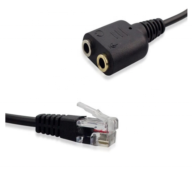 RJ9 Male to 3.5mm Female Plug Headset Jack Phone Audio Adapter Cable