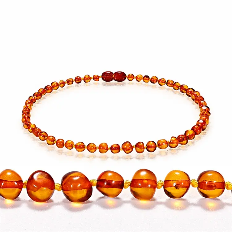 Miglior regalo per collana da dentizione in ambra per bambini collana in ambra con Cognac baltico barocco per bambini