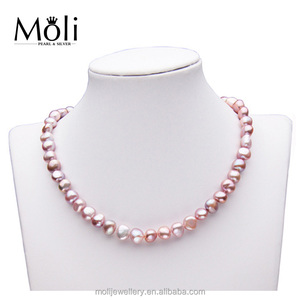 Nuovo Arrivo Made in China <span class=keywords><strong>di</strong></span> Alta Qualità 8-9mm Barocco Naturale Genuino Reale Coltivate D'acqua Dolce <span class=keywords><strong>Collana</strong></span> <span class=keywords><strong>di</strong></span> <span class=keywords><strong>Perle</strong></span> per estate - Product Image 1