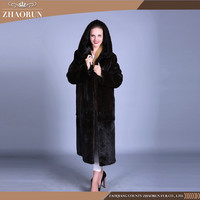 Manteau de fourrure de vison de Style russe véritable parka de fourrure de vison naturel