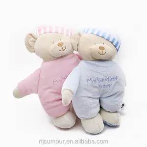 Boneka Hewan Beruang Teddy, Mainan Boneka Beruang Mewah Kawaii Lembut untuk Tidur Bayi Baru Lahir
