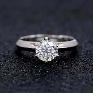 6 클로 특수 스테레오 간단한 다이아몬드 S925 실버 moissanite 인공 보석 다이아몬드 반지