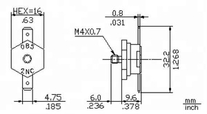Thermostat balistique pour appareil ménager, terminal mobile, avec tête en laiton, 250V, 16a - Product Image 2