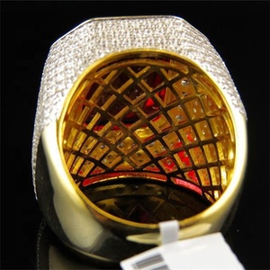 Anillo para hombre, anillo clásico de Color dorado para hombre, anillo Vintage para hombre, piedra roja, CZ, Dubai, anillos de lujo, joyería de moda para fiesta, Cuadrado Punk de Size8-12 - Product Image 3