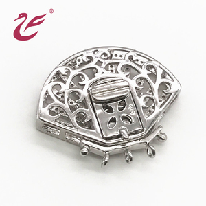 2018 <span class=keywords><strong>el</strong></span> último diseño 925 plata esterlina en forma de abanico joyería del corchete conector para collar o pulsera - Product Image 3
