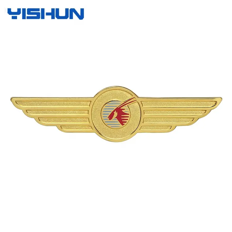 Custom Harde Emaille Metalen Pilot Wing Revers Pin Badge