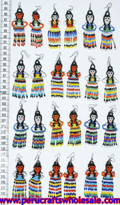 Poupées péruviennes faites à la main perle bijoux ethniques coloré Artisan boucles d'oreilles directement de l'amérique du sud mode en gros - Product Image 2