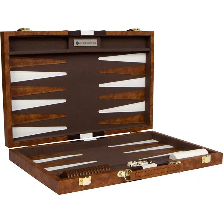 Amazon Hot Bán Nhà Sản Xuất Trực Tiếp Tùy Chỉnh Phòng Faux Da Backgammon Board Set với Xử Lý