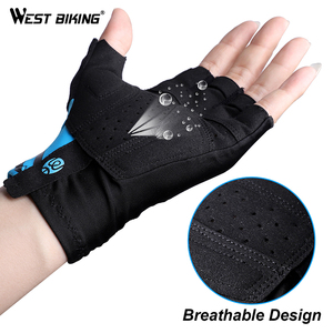 WEST BIKING-<span class=keywords><strong>guantes</strong></span> transpirables a prueba de golpes para <span class=keywords><strong>ciclismo</strong></span>, de medio dedo, Unisex - Product Image 2