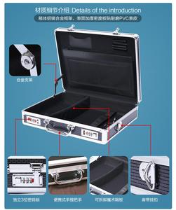 <span class=keywords><strong>Valigetta</strong></span> Rigida in <span class=keywords><strong>Alluminio</strong></span> con Schiuma Interna, Portautensili con Serratura, Custodia da Trasporto - Product Image 3