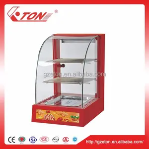 Curved Glass Warming Display Showcase / Hot Food Warmer Display