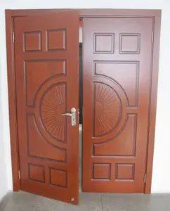 Boa qualidade dupla obturador portas internas noz madeira sólida