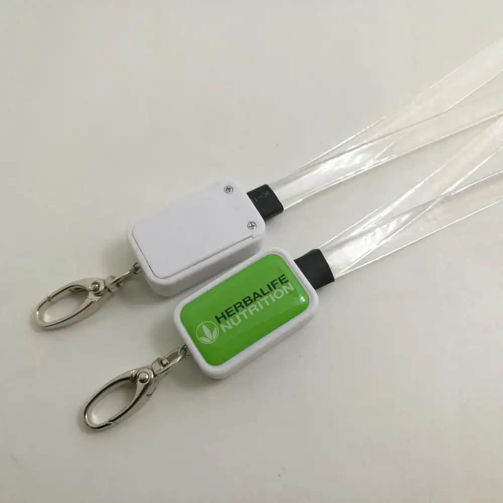 Newest Design flat Led lanyard 1cm width with laser logo for promotion