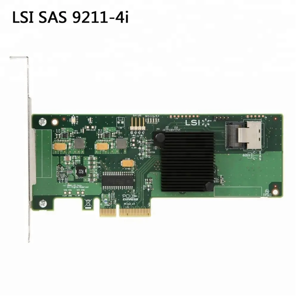 LSI 9211-4i 4-Port 6Gb/s SAS+SATA pci-e x4 Internal Single RAID Host bus adapter CARD