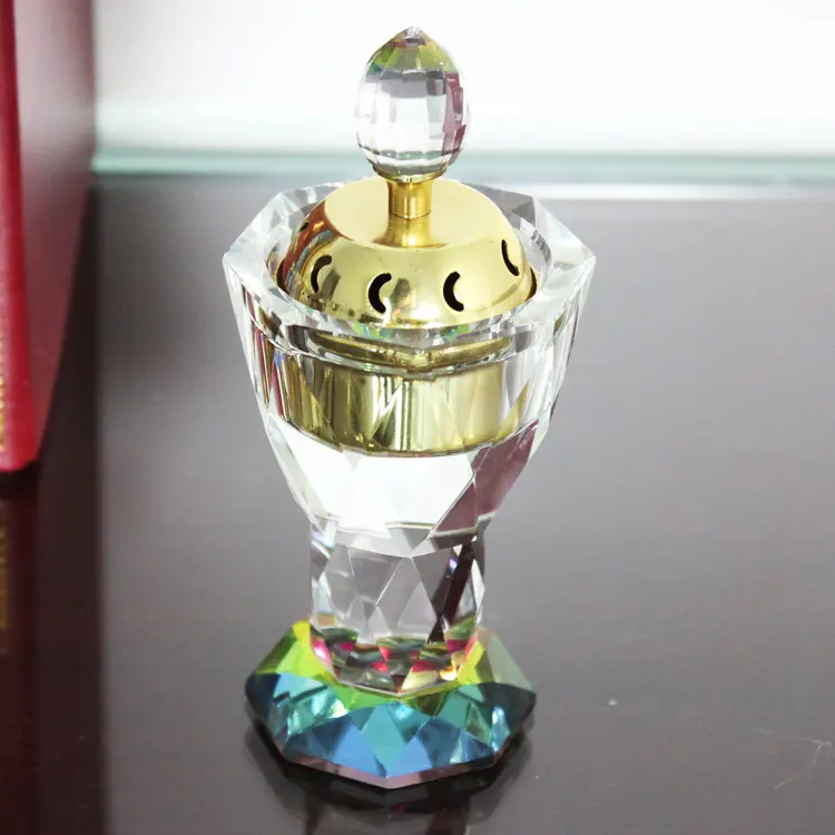 Arabo di rame bronze di cristallo decorativo di vetro incensiere