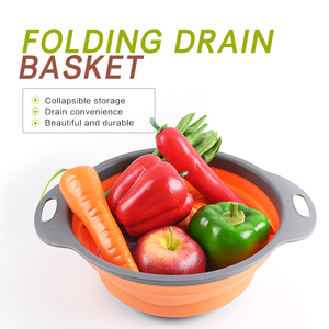 Wholesale 2-Sized Foldable Adjustable Silicone Drain <strong>Basket</strong> Strong Multi-Function <strong>Storage</strong> Plastic <strong>Storage</strong> <strong>Basket</strong> <strong>Small</strong> - Product Image 2