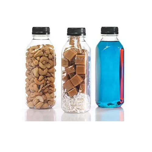 1000 ml pet plastic french square bottles 1 L disposable beverages bottle 16 oz plastic PET juice bottles