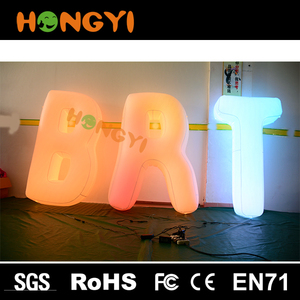 Barra al aire libre <span class=keywords><strong>gigante</strong></span> inflable de la letra del color claro de la letra del PVC del LED que hace publicidad de la luz decor - Product Image 4