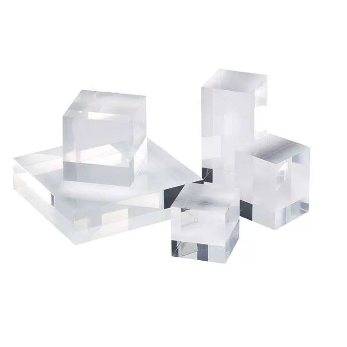 Clear Museum Store Acrylic Block Stand Perspex Rock Fossil Block Holder