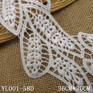 공장 가격 주식 코드 칼라 아플리케 넥 레이스 Cuello De Encaje 보르도 기퓌르 자수 레이스 칼라 - Product Image 3