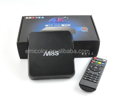 BT 4.0 Wifi 802.11 A/b/g/n Black M8S 2G DDR3 8G Smart Android TV Box