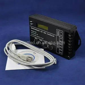 Programmable TC420 LED Time Controller;DC5~24V input;USB wires; CD-Rom with software and instruction inside;5channels