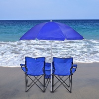 Chaises de plage pliantes inclinables doubles portables de haute qualité avec parasol