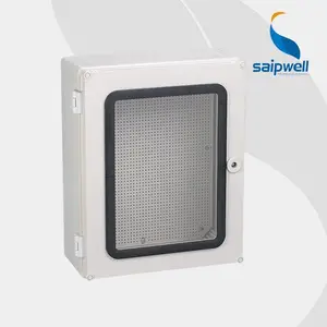 Fabricante saipwell 300*400*200mm puerta transparente a prueba de agua del panel de control de la caja de pvc