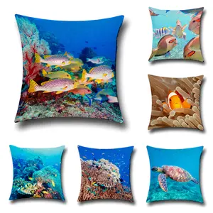 Colorful Sealife Decorative Throw Pillow Case Cushion Cover