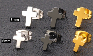 Religious Fashion Jewelry Simple Jesus Christ Crucifix Christian <strong>Earrings</strong> <strong>Cross</strong> Titanium Steel Women Gold Stud <strong>Earrings</strong> <strong>Men</strong> - Product Image 5