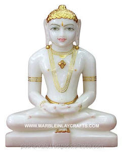 Naturel Marbre Blanc Bouddha Statue - Product Image 1